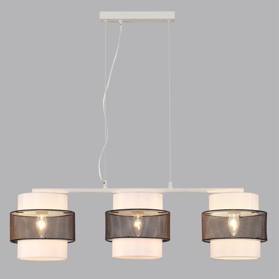 LUMION 8002/3A MODERNI LN25 159 белый, черный металл/металл, текстиль Подвес Е27 3*60W 220V ANIMAISA, изображение 3