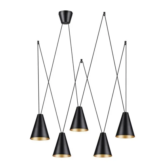 LUMION 5226/5 LOFTI LN22 000 черный, матовое золото Светильник подвесной E27 5*40W 220V BROOKS
