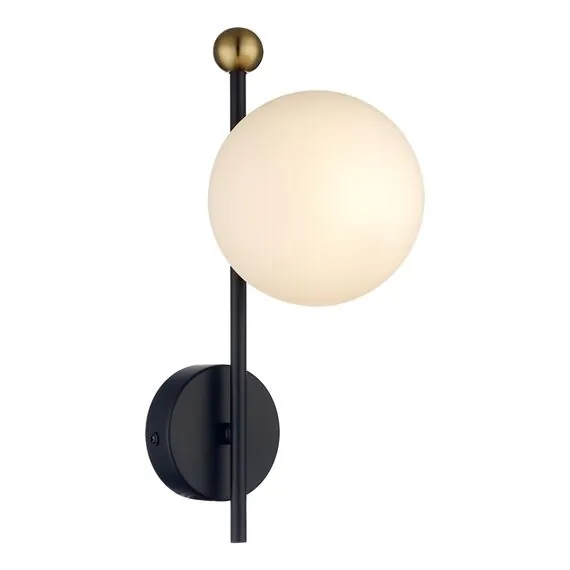 LUMION 6581/1W MODERNI LN25 108 черный, золотой/белый металл  /стекло Настенный светильник E14 1*40W 220V MELODY, изображение 4