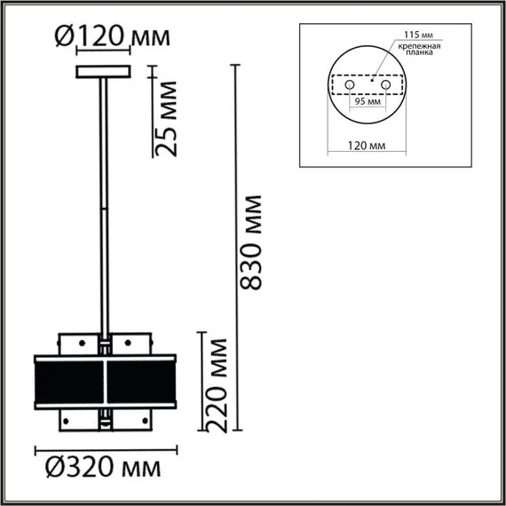 LUMION 8007/3 MODERNI LN25 251 черный/черный, золотой металл/металл, стекло Подвесной светильник Е14 3*40W 220V Zarina, изображение 2