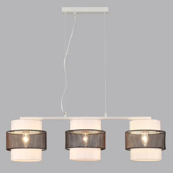 LUMION 8002/3A MODERNI LN25 159 белый, черный металл/металл, текстиль Подвес Е27 3*60W 220V ANIMAISA, изображение 3