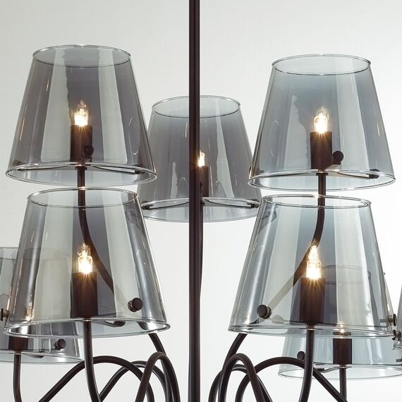 LUMION 6570/9C MODERNI LN25 103 черный/дымчатый/металл/стекло Люстра потолочная G9 9*20W 220V SMOKY, изображение 6