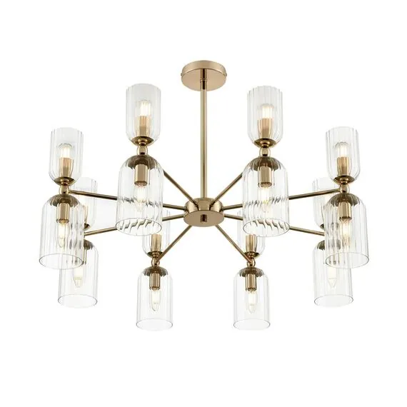LUMION 6586/16 MODERNI LN25 89 золото/прозрачный, металл/стекло Люстра подвесная E14 16*40W 220V KASSIA, изображение 5