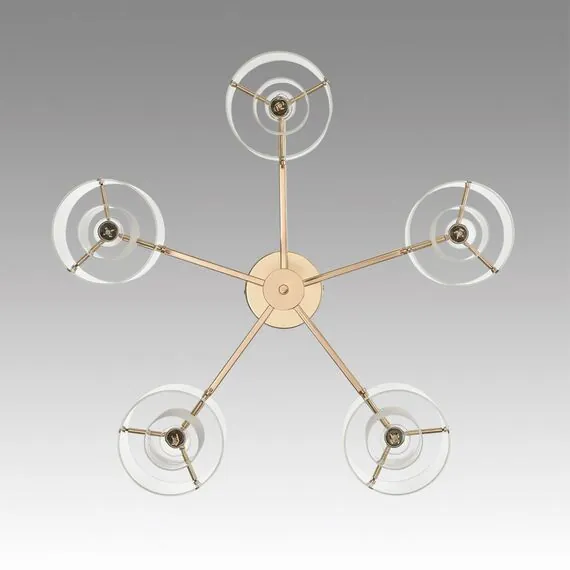 LUMION 6587/5C MODERNI LN25 91 золото/прозрачный, металл/стекло Люстра потолочная E14 5*40W 220V VERDI, изображение 3