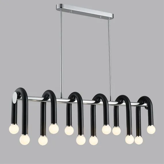 LUMION 5699/12C MODERNI LN23 119 чёрный, хром Люстра потолочная E14 12*60W 220V CASPIAN, изображение 3