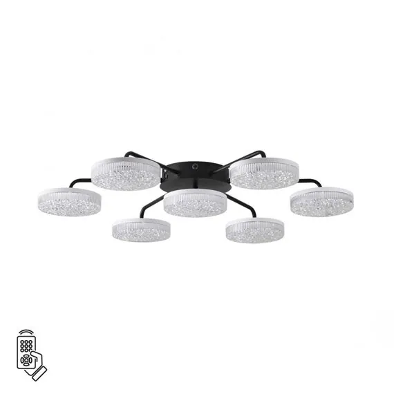 LUMION 8236/7CL LEDIO LN25 000 черный, металл/акрил Люстра потолочная с пультом ДУ LED 90W 3000-6000К 220V DIDANA