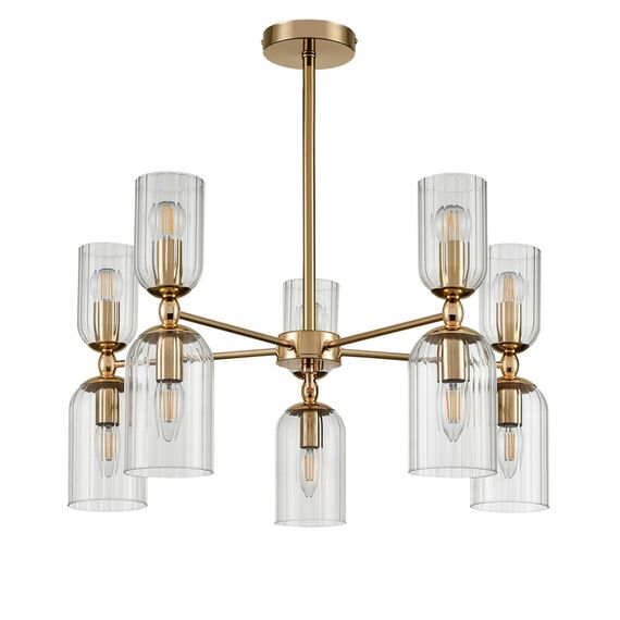 LUMION 6586/10 MODERNI LN25 89 золото/прозрачный, металл/стекло Люстра подвесная E14 10*40W 220V KASSIA