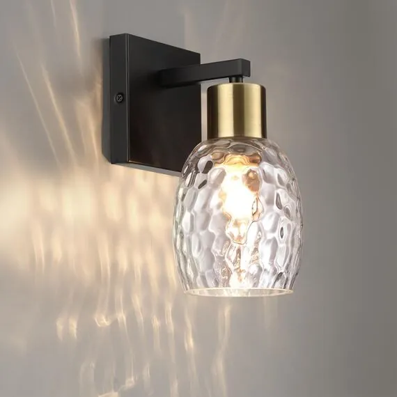 LUMION 6562/1W MODERNI LN25 140 черный, золотой/прозрачный/металл/стекло Бра E27 1*40W 220V ICE, изображение 4