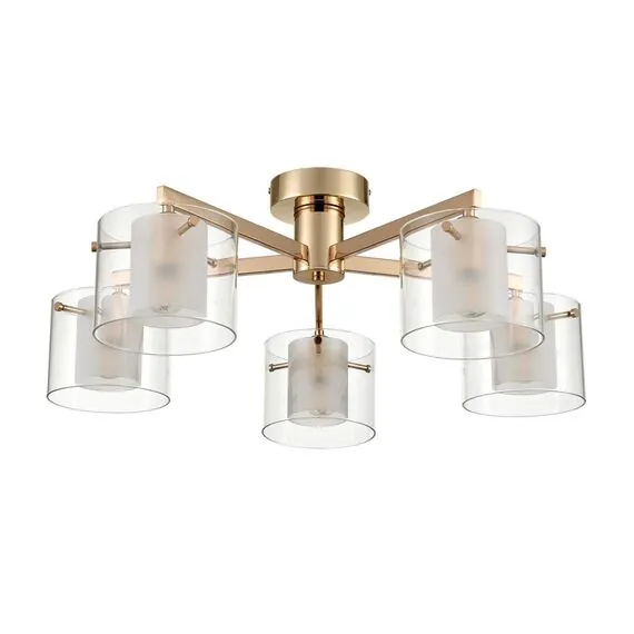 LUMION 6587/5C MODERNI LN25 91 золото/прозрачный, металл/стекло Люстра потолочная E14 5*40W 220V VERDI