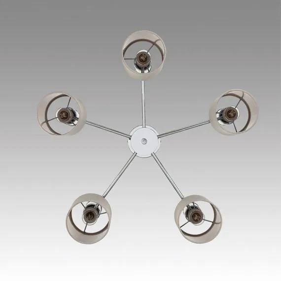 LUMION 6585/5 MODERNI LN25 56 хром/бежевый, металл/текстиль, стекло Люстра подвесная E14 5*40W 220V ARNIKA, изображение 4