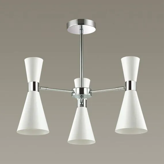 LUMION 3661/3C MODERNI LN18 177 хром/матовый белый Люстра потолочная E14 3*60W 220V QUINN, изображение 3