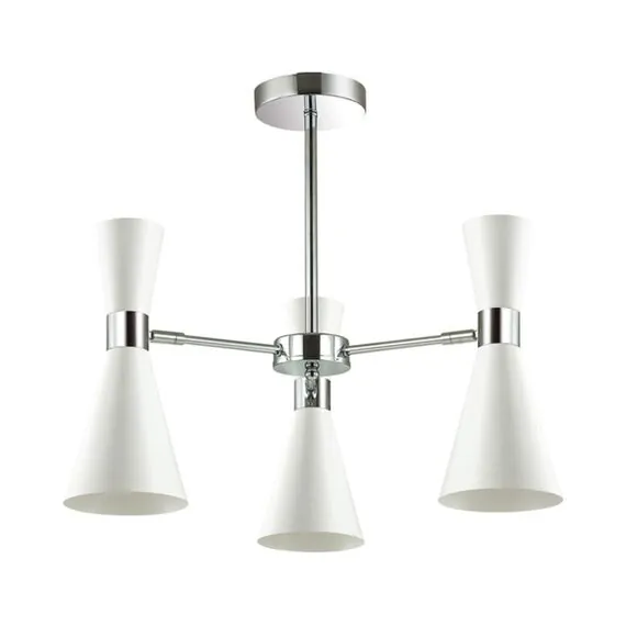 LUMION 3661/3C MODERNI LN18 177 хром/матовый белый Люстра потолочная E14 3*60W 220V QUINN