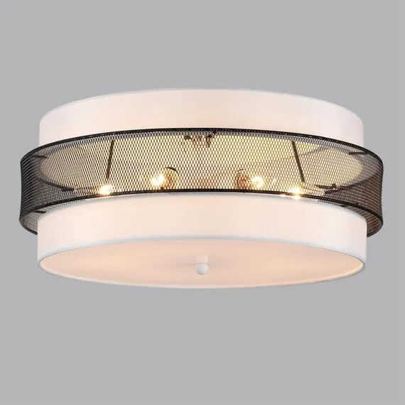LUMION 8002/6C MODERNI LN25 159 белый, черный металл/металл, текстиль Потолочный светильник Е27 6*60W 220V ANIMAISA, изображение 6