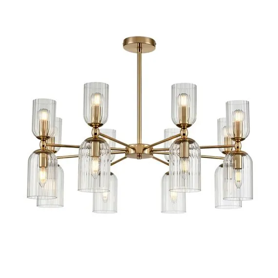 LUMION 6586/16 MODERNI LN25 89 золото/прозрачный, металл/стекло Люстра подвесная E14 16*40W 220V KASSIA, изображение 4