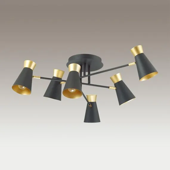 LUMION 3790/6C LOFTI LN19 000 матовый черный, золотой Люстра потолочная E14 6*40W 220V LIAM, изображение 3