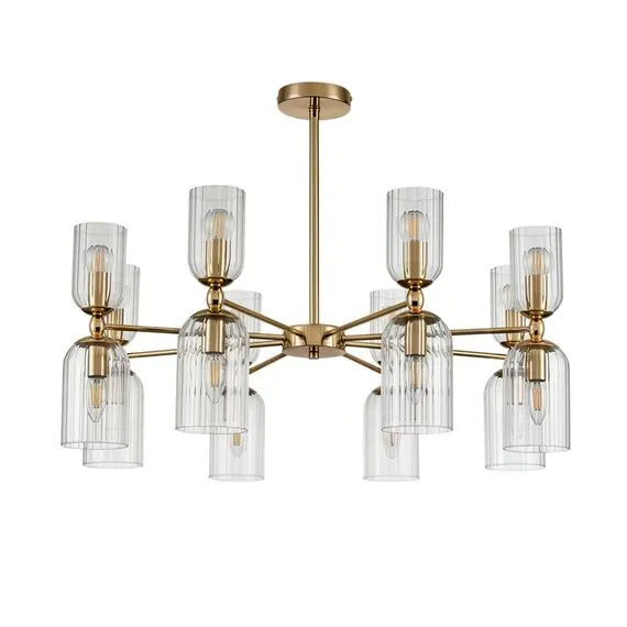 LUMION 6586/16 MODERNI LN25 89 золото/прозрачный, металл/стекло Люстра подвесная E14 16*40W 220V KASSIA