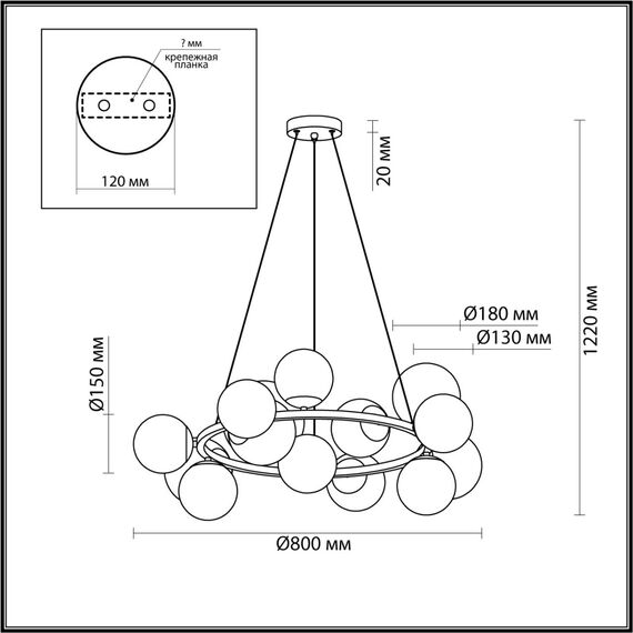 LUMION 6508/14 MODERNI LN23 105 чёрный, белый, бронза Люстра E14 14*40W 220V MELONA, изображение 2