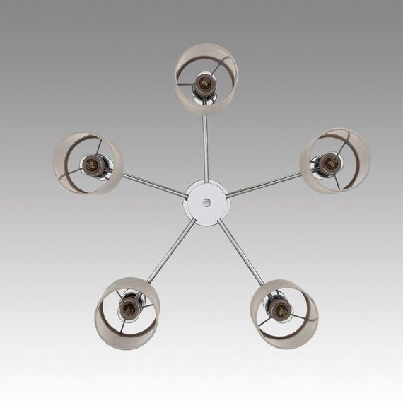 LUMION 6585/5 MODERNI LN25 56 хром/бежевый, металл/текстиль, стекло Люстра подвесная E14 5*40W 220V ARNIKA, изображение 4