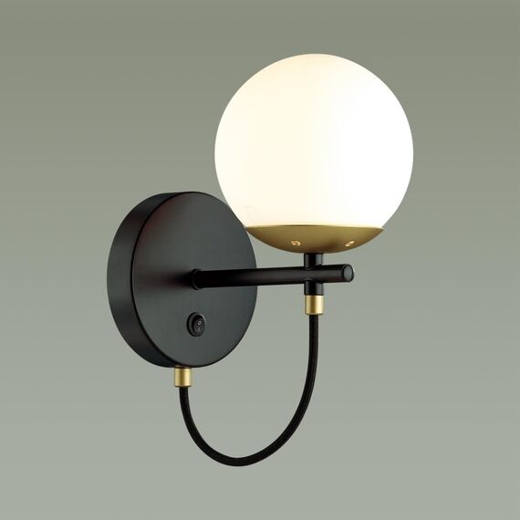 LUMION 5212/1W MODERNI LN22 109 черный, золотой Бра с выкл. E27 60W 220V RANDI, изображение 3