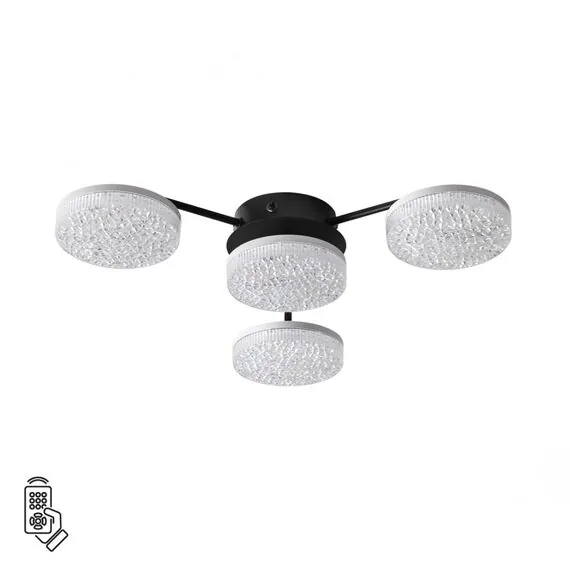 LUMION 8236/4CL LEDIO LN25 000 черный, металл/акрил Люстра потолочная с пультом ДУ LED 55W 3000-6000К 220V DIDANA