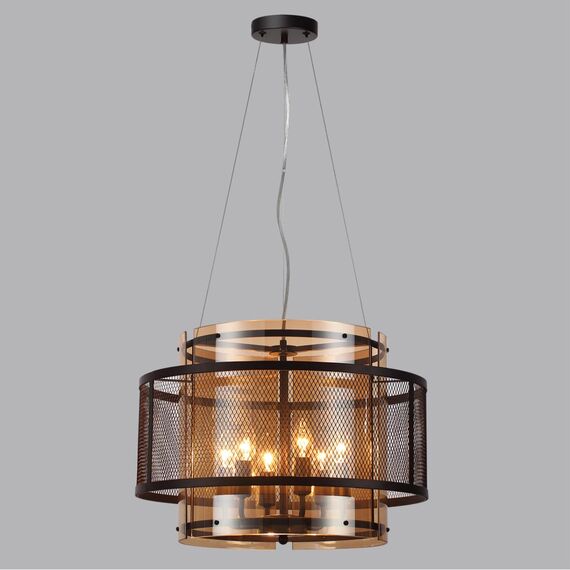 LUMION 8007/6 MODERNI LN25 251 черный/черный, золотой металл/металл, стекло Люстра подвесная Е14 6*40W 220V Zarina, изображение 4