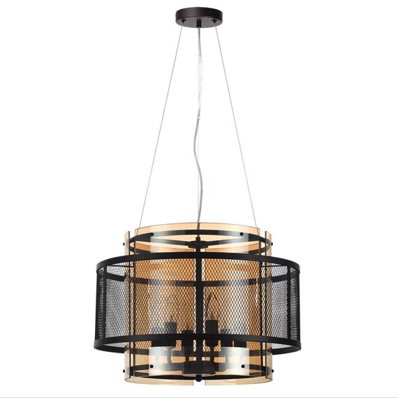 LUMION 8007/6 MODERNI LN25 251 черный/черный, золотой металл/металл, стекло Люстра подвесная Е14 6*40W 220V Zarina