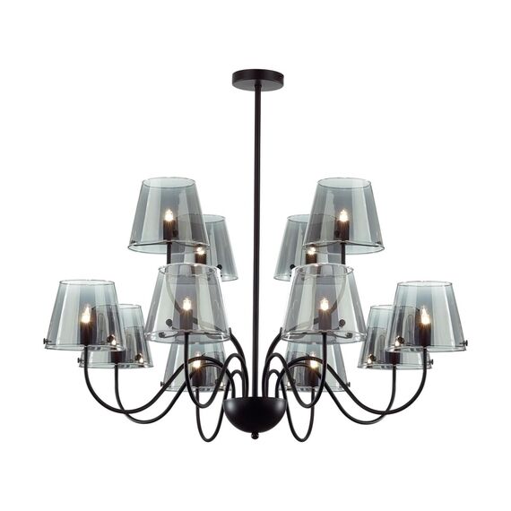 LUMION 6570/12C MODERNI LN25 104 черный/дымчатый/металл/стекло Люстра потолочная G9 12*20W 220V SMOKY, изображение 6