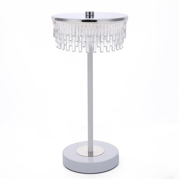 LUMION 8253/1TL LEDIO LN25 393 серебро/белый/прозрачный, металл/акрил Настольная лампа LED 7W 4000К 220V SATIANA