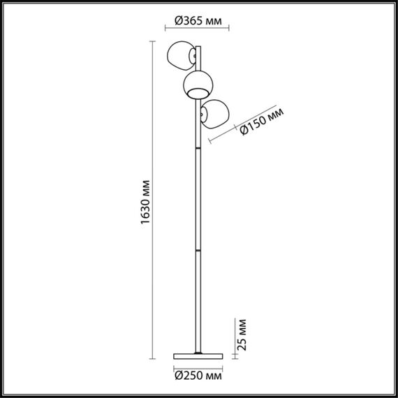 LUMION 3769/3F MODERNI LN19 000 латунь Торшер E14 3*60W 220V BLAIR, изображение 2
