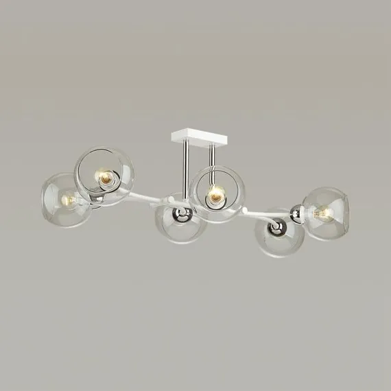 LUMION 4517/6C MODERNI LN20 187 белый, хром Люстра потолочная E14 6*40W 220V ALANA, изображение 3