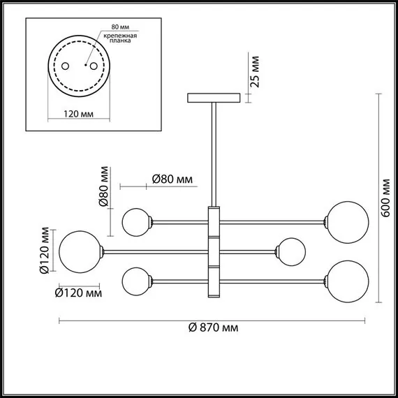 LUMION 4418/6C MODERNI LN19 114 золотой Люстра на штанге G9 6*40W 220V ESTELLE, изображение 2