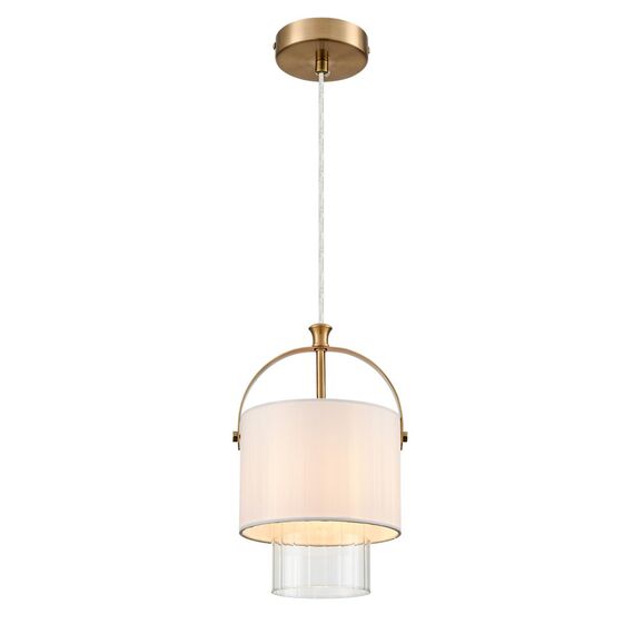 LUMION 6593/1 MODERNI LN25 324 латунь/белый, металл/текстиль, стекло Подвес E14 1*40W 220V JANE, изображение 5