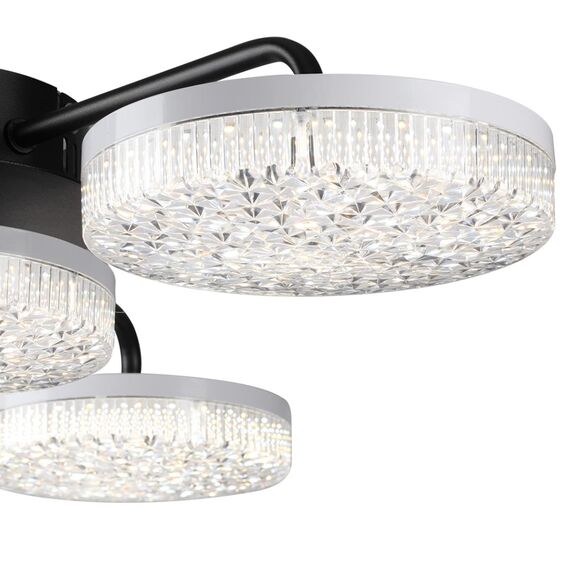 LUMION 8236/4CL LEDIO LN25 000 черный, металл/акрил Люстра потолочная с пультом ДУ LED 55W 3000-6000К 220V DIDANA, изображение 5