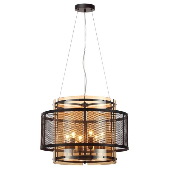 LUMION 8007/6 MODERNI LN25 251 черный/черный, золотой металл/металл, стекло Люстра подвесная Е14 6*40W 220V Zarina, изображение 5