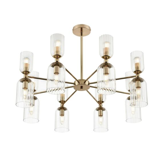LUMION 6586/16 MODERNI LN25 89 золото/прозрачный, металл/стекло Люстра подвесная E14 16*40W 220V KASSIA, изображение 5