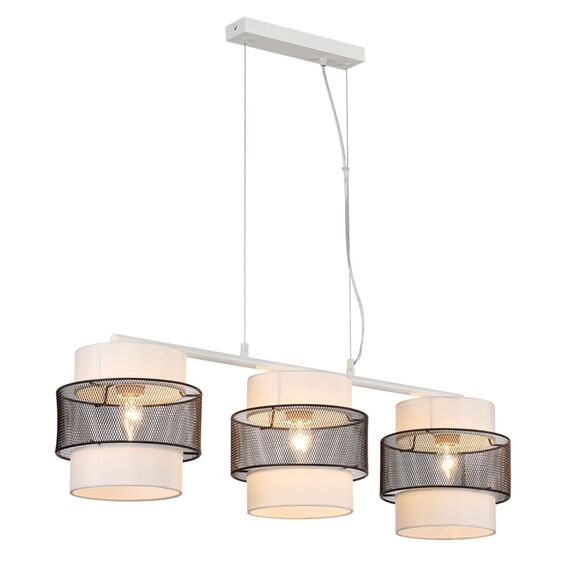 LUMION 8002/3A MODERNI LN25 159 белый, черный металл/металл, текстиль Подвес Е27 3*60W 220V ANIMAISA, изображение 4
