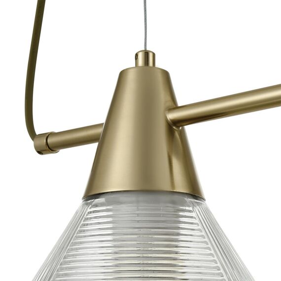 LUMION 6596/4A MODERNI LN25 183 латунь титаниум/прозрачный, металл/стекло Подвес E27 4*60W 220V CORNE, изображение 3