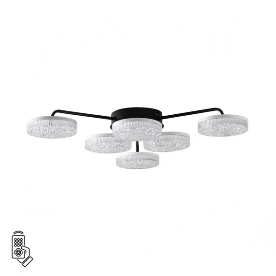 LUMION 8236/6CL LEDIO LN25 000 черный, металл/акрил Люстра потолочная с пультом ДУ LED 85W 3000-6000К 220V DIDANA
