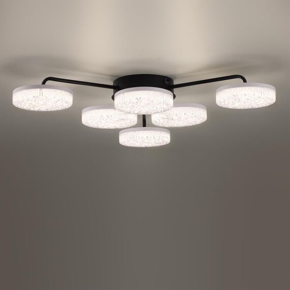 LUMION 8236/6CL LEDIO LN25 000 черный, металл/акрил Люстра потолочная с пультом ДУ LED 85W 3000-6000К 220V DIDANA, изображение 10
