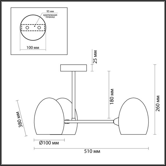 LUMION 6513/3C MODERNI LN23 117 чёрный Люстра потолочная E14 3*40W 220V KENDALL, изображение 2