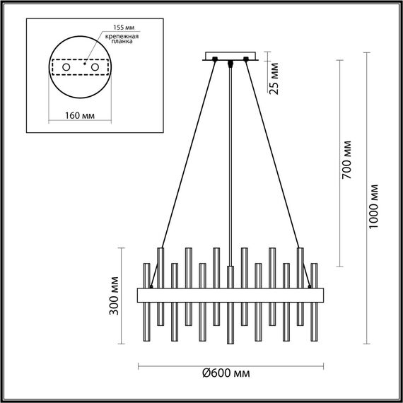 LUMION 5272/6 MODERNI LN23 151 черный Люстра E14 6*40W 220V MITSUKO, изображение 2