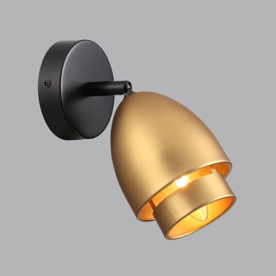 LUMION 8001/1W MODERNI LN25 166 черный/античное золото металл/металл Настенный светильник Е14 40W 220V AVRORA, изображение 3