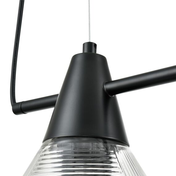 LUMION 6595/4A MODERNI LN25 183 черный/прозрачный, металл/стекло Подвес E27 4*60W 220V CORNE, изображение 3