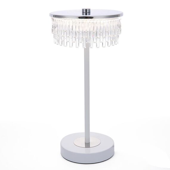 LUMION 8253/1TL LEDIO LN25 393 серебро/белый/прозрачный, металл/акрил Настольная лампа LED 7W 4000К 220V SATIANA, изображение 5
