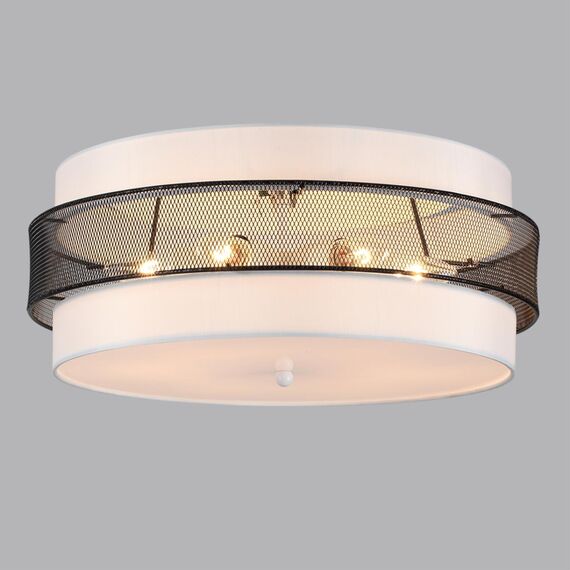 LUMION 8002/6C MODERNI LN25 159 белый, черный металл/металл, текстиль Потолочный светильник Е27 6*60W 220V ANIMAISA, изображение 6