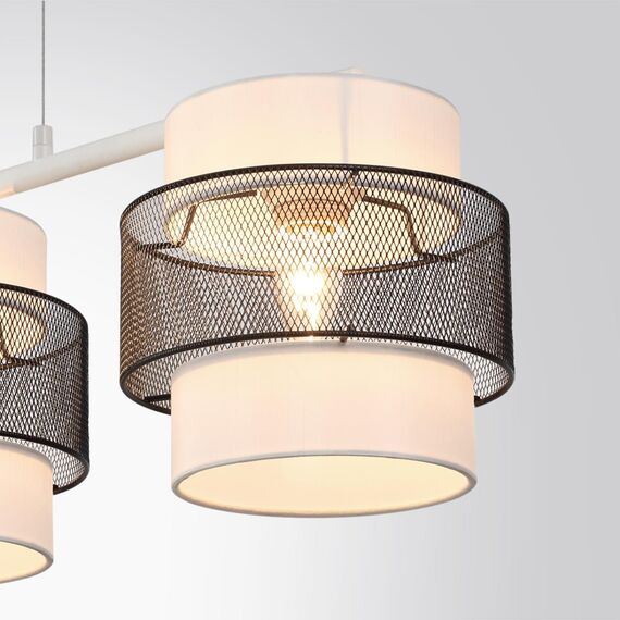 LUMION 8002/3A MODERNI LN25 159 белый, черный металл/металл, текстиль Подвес Е27 3*60W 220V ANIMAISA, изображение 6