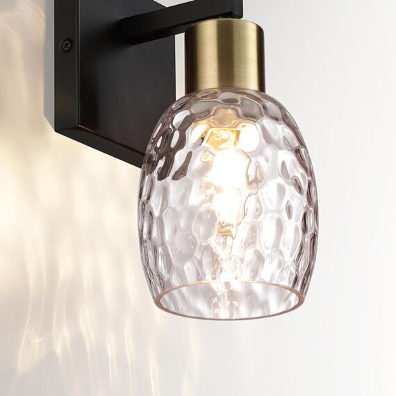 LUMION 6562/1W MODERNI LN25 140 черный, золотой/прозрачный/металл/стекло Бра E27 1*40W 220V ICE, изображение 3