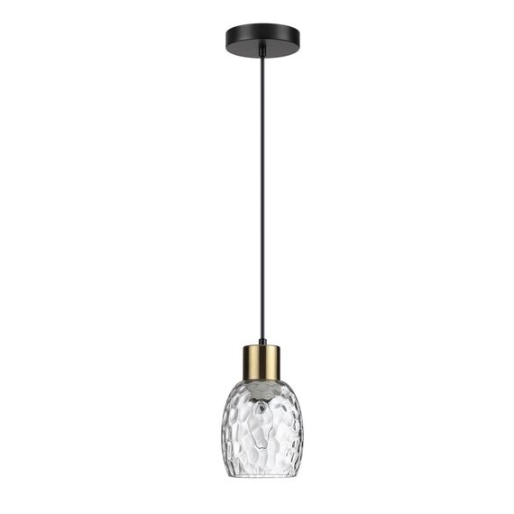 LUMION 6562/1A MODERNI LN25 140 черный, золотой/прозрачный/металл/стекло Подвес E27 1*40W 220V ICE