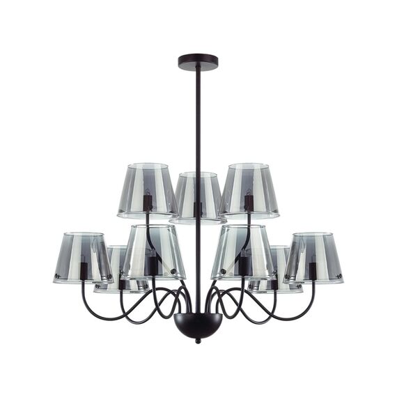 LUMION 6570/9C MODERNI LN25 103 черный/дымчатый/металл/стекло Люстра потолочная G9 9*20W 220V SMOKY