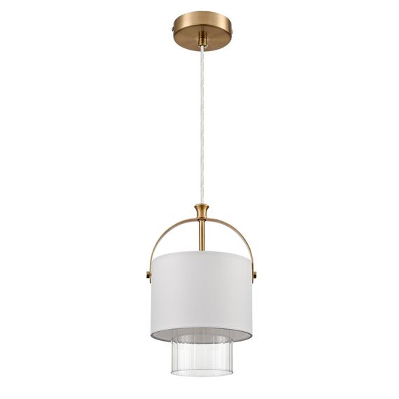 LUMION 6593/1 MODERNI LN25 324 латунь/белый, металл/текстиль, стекло Подвес E14 1*40W 220V JANE